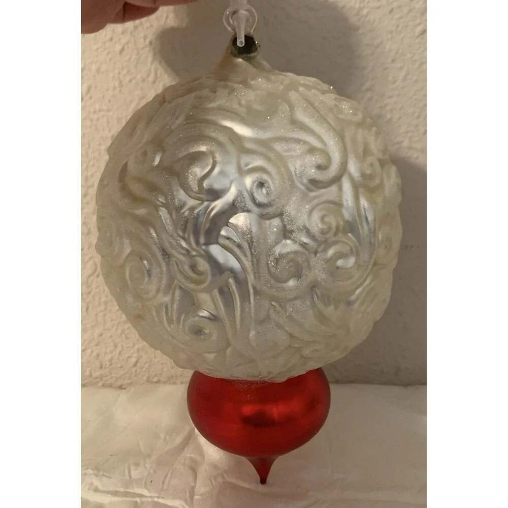 Vintage Blown Glass Jumbo Santa Claus Ornament 9.5”
